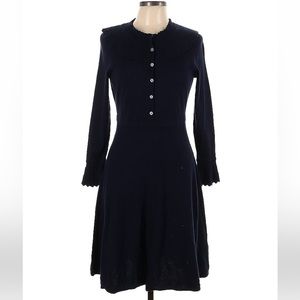 Boden coquette wool blend sweater dress navy petite